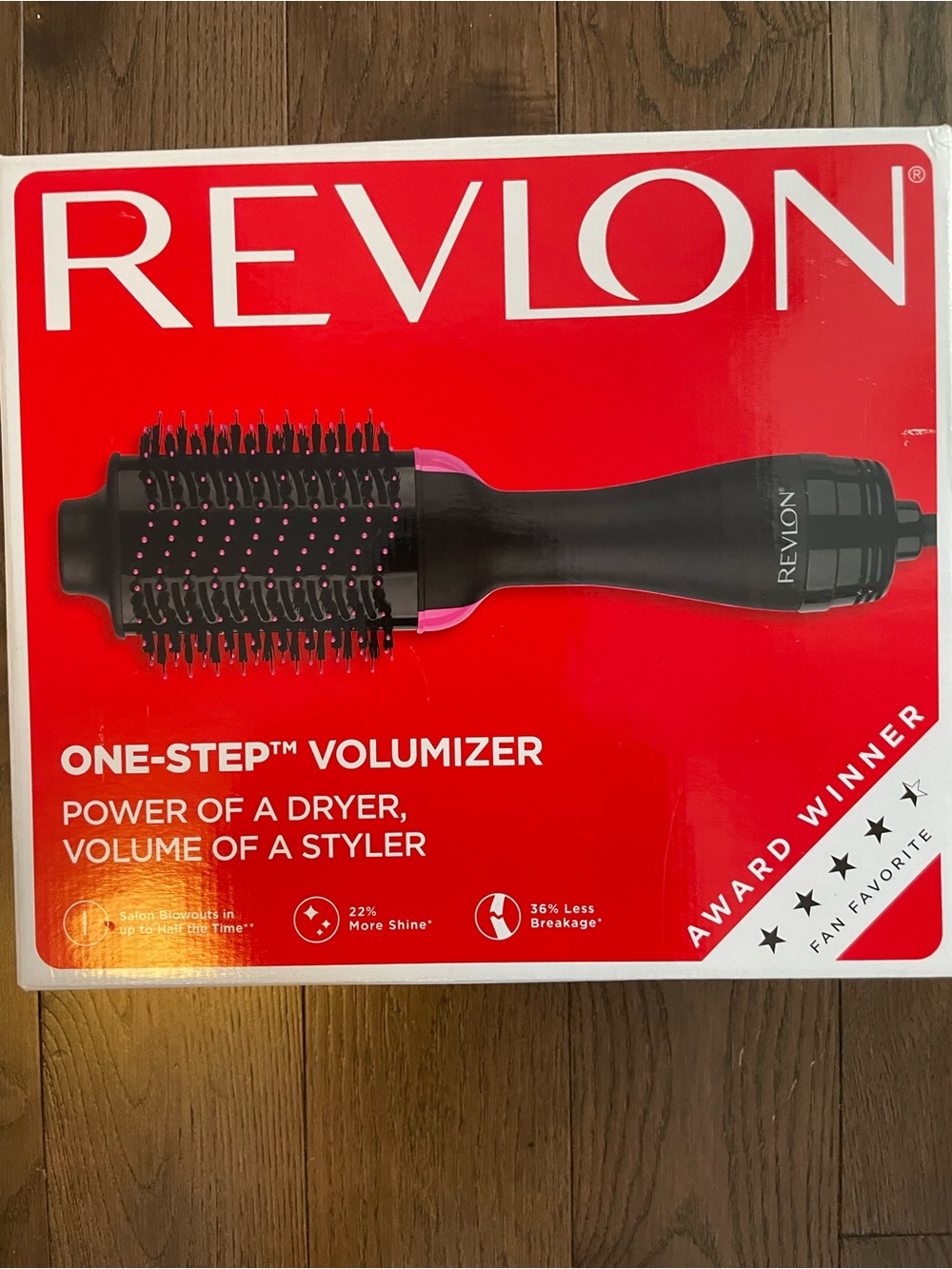 NEW IN BOX Revlon One-Step Volumizer Hair Dryer Brush - Black with Pink Accents